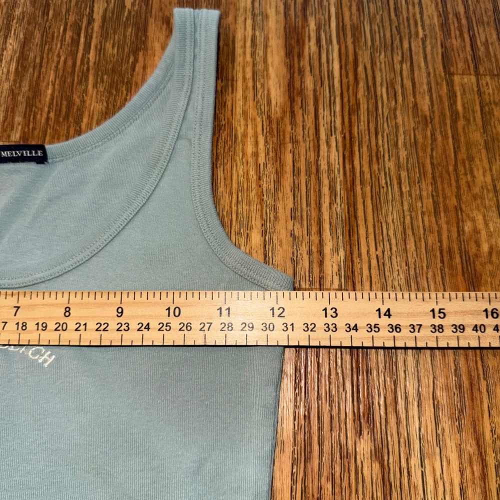 Brandy Melville Tank Top Newport Beach USA Ribbed Blue Y2K Beachcore Soft Girl - Picture 5 of 7